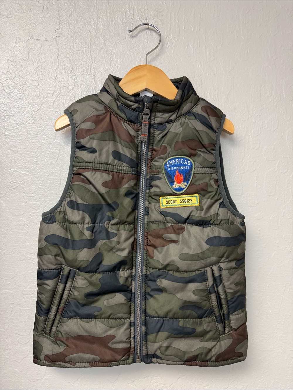 $11 ADD ON Carters Puffer Vest Camo Boy Scout Quilted Jacket Old navy Baby Gap